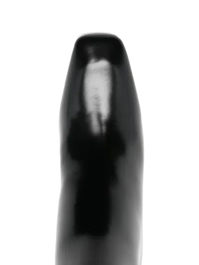 Totême Toteme 80 Glossed Leather Mid-calf Boots In Black