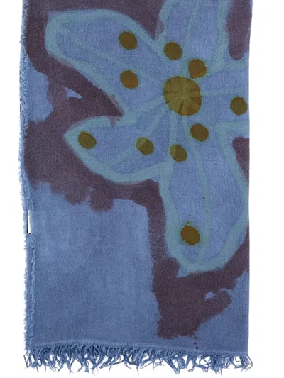花卉图案流苏边围巾