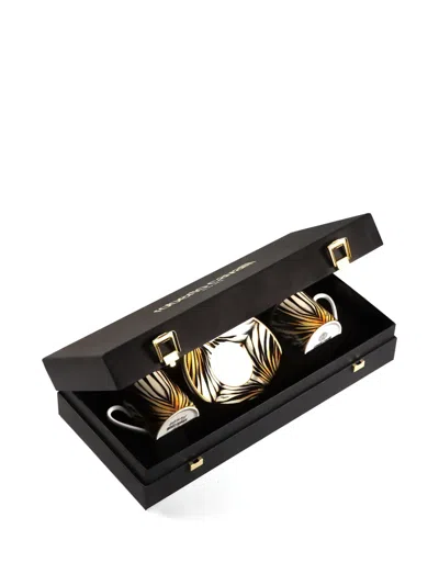 Roberto Cavalli Ray Of Gold 2 Coffe Cups In Gift Box In Red