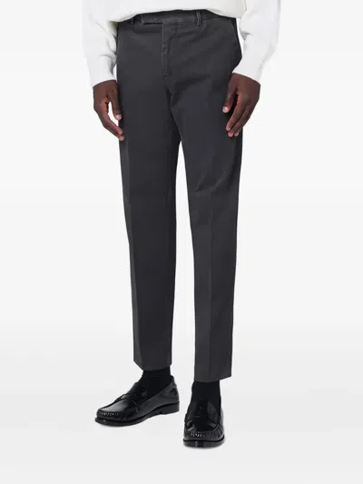 Pt Torino Cotton Trousers With Pockets And Belt Loops In Gray