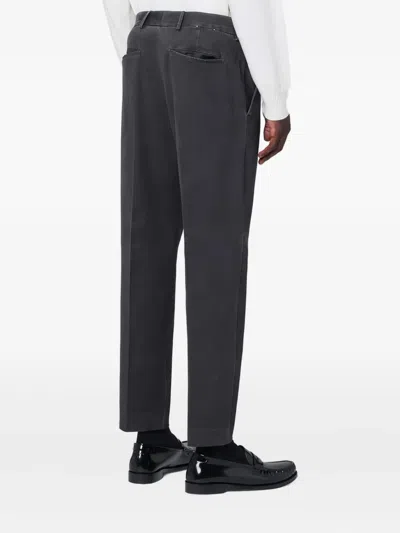 Pt Torino Cotton Trousers With Pockets And Belt Loops In Gray