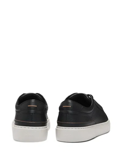 Hugo Boss Round Toe Low-top Casual Shoes In Black