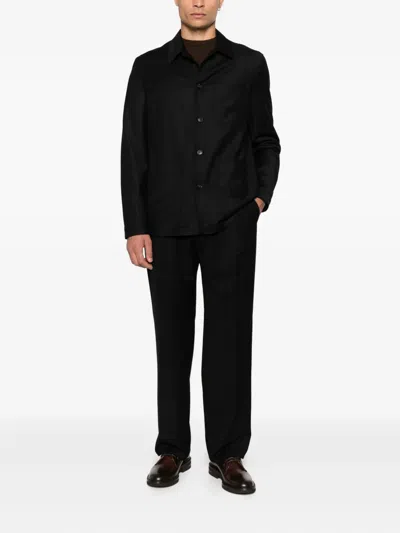 Manuel Ritz Flannel Shirt Jacket In Black