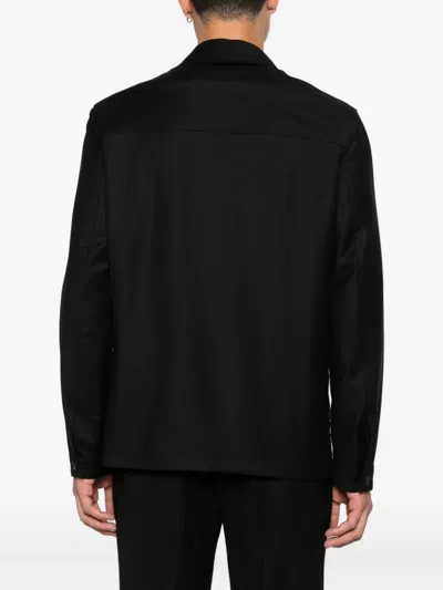 Manuel Ritz Flannel Shirt Jacket In Black