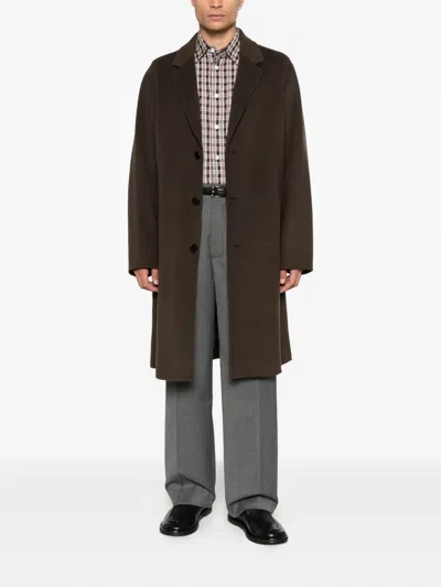 Amaranto Buttoned Single-breasted Coat In Brown