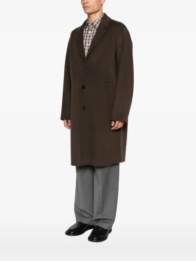 Amaranto Buttoned Single-breasted Coat In Brown