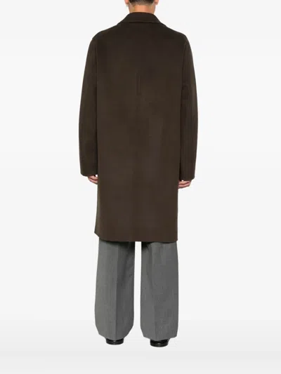 Amaranto Buttoned Single-breasted Coat In Brown