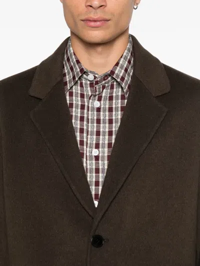 Amaranto Buttoned Single-breasted Coat In Brown