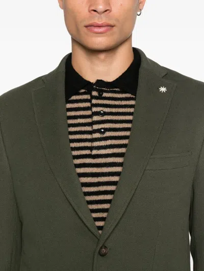 Manuel Ritz Single-breasted Blazer In Green