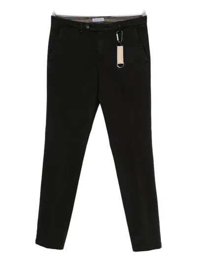 Manuel Ritz Twill Trousers In Black