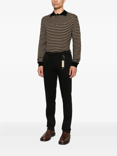 Manuel Ritz Twill Trousers In Black