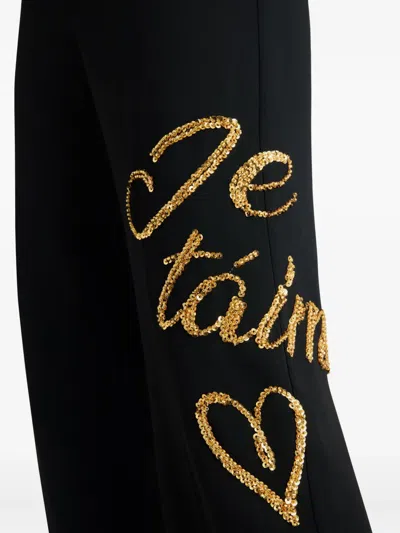 Cinq À Sept Cinq A Sept Sequin Graphic Pants In Black
