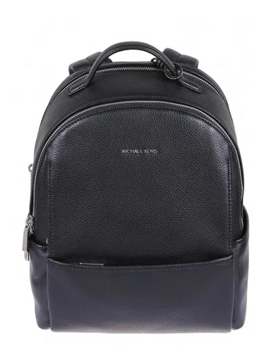 Michael Kors Hammered Leather Backpack With Gold-tone Accents In Black