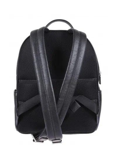 Michael Kors Hammered Leather Backpack With Gold-tone Accents In Black