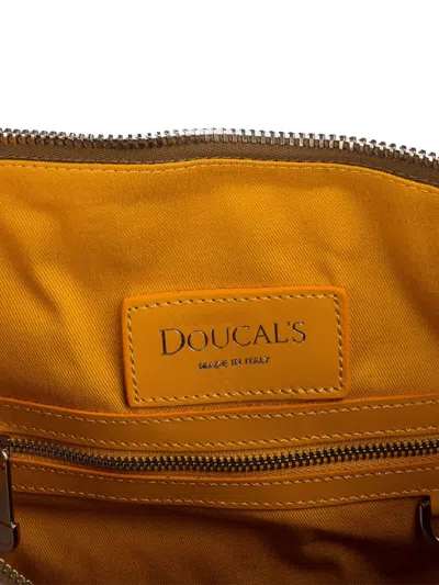 Doucal's Palmellato Leather Weekend Holdall In Gray