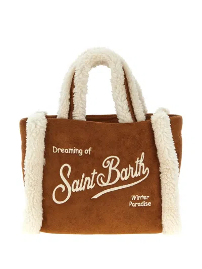 Mc2 Saint Barth Borsa Vanity Mini Shearling Marrone In Brown