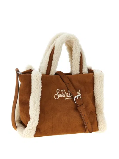 Mc2 Saint Barth Borsa Vanity Mini Shearling Marrone In Brown
