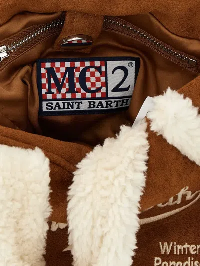 Mc2 Saint Barth Borsa Vanity Mini Shearling Marrone In Brown