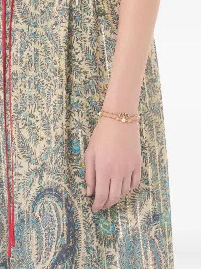 Valentino Embellished Vlogo Signature Bracelet In Gold