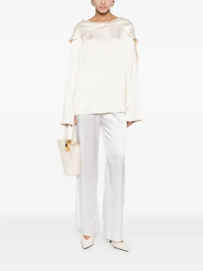 Purotatto Satin Trousers In White