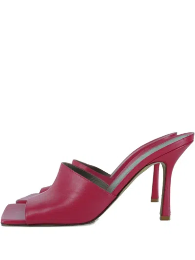 Pre-owned Bottega Veneta 100mm Leather Mules In Pink