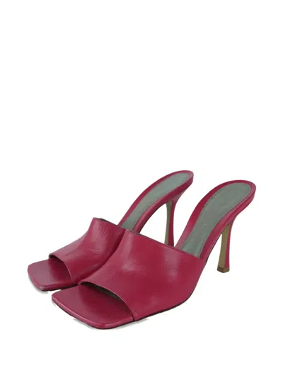 Pre-owned Bottega Veneta 100mm Leather Mules In Pink