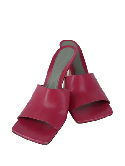 Pre-owned Bottega Veneta 100mm Leather Mules In Pink