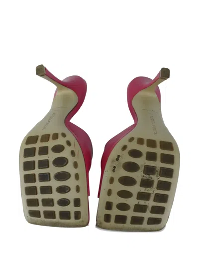 Pre-owned Bottega Veneta 100mm Leather Mules In Pink