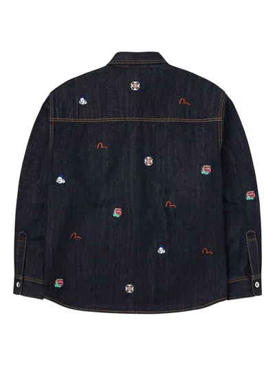 Evisu Embroidered Pocket Shirt In Blue