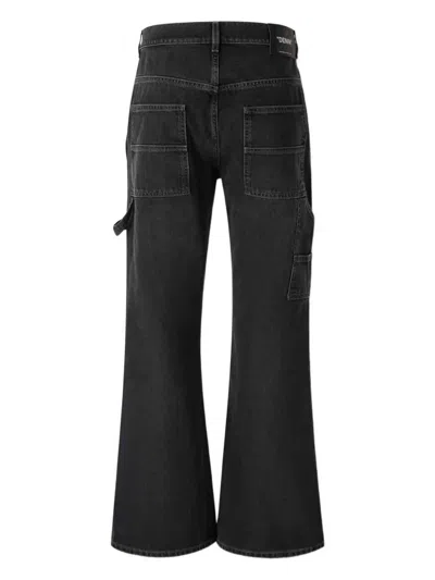 Off-white Stitching Flared Jeans In Black