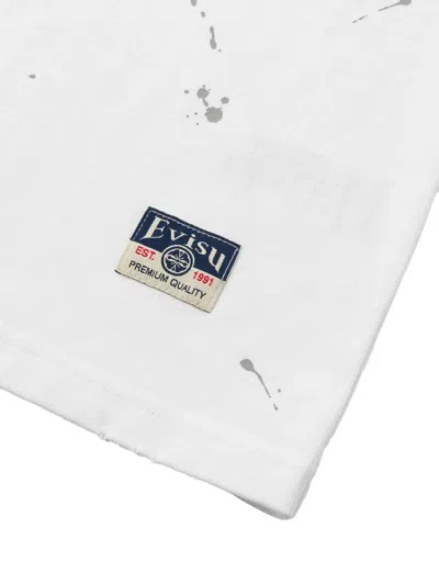 Evisu Logo Graphic T-shirt In White