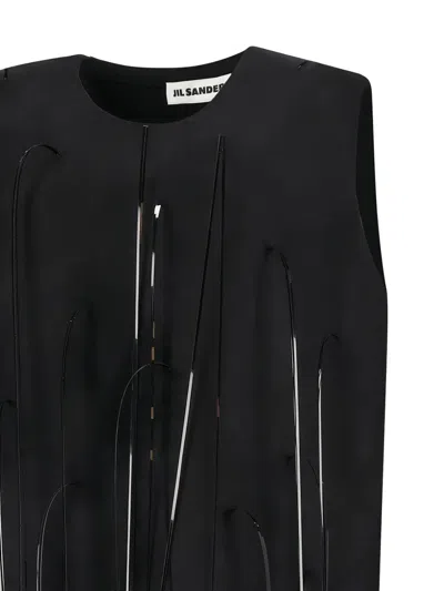 Jil Sander Round-neck Mini Dress In Black