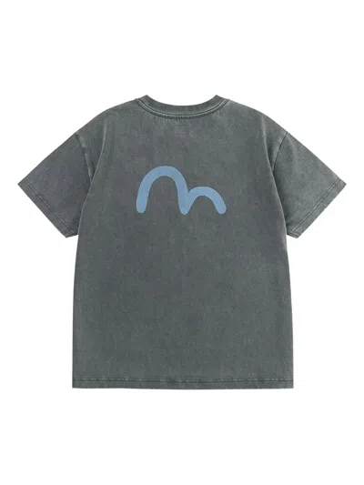 Evisu Tiger Embroidered T-shirt In Gray