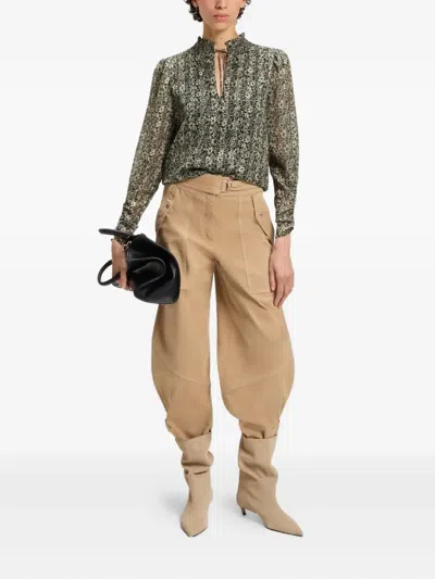 Hugo Boss Boss Orange Berodeo Floral Long Sleeve Top In Black