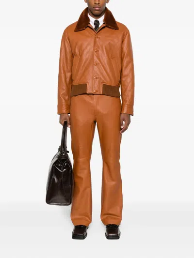 Ernest W Baker Ernest W. Baker Leather Outerwears In Brown
