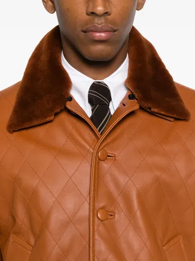 Ernest W Baker Ernest W. Baker Leather Outerwears In Brown