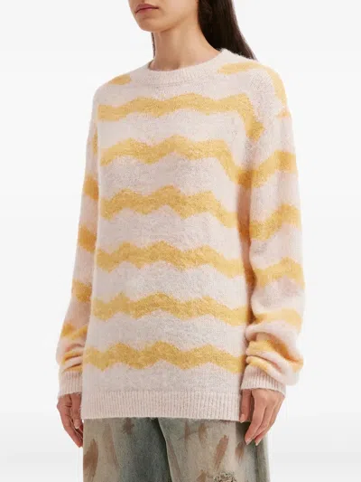 Tout A Coup Zig-zag Sweater In Yellow