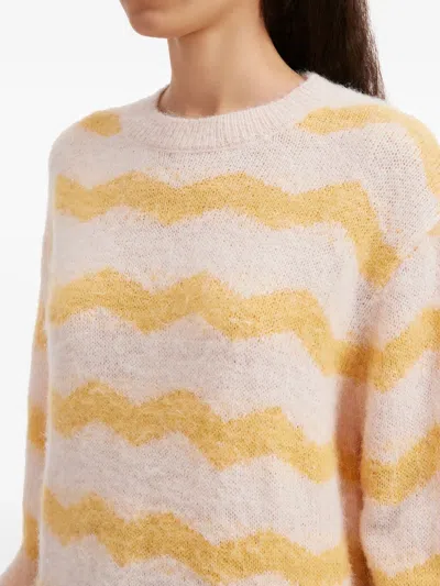 Tout A Coup Zig-zag Sweater In Yellow