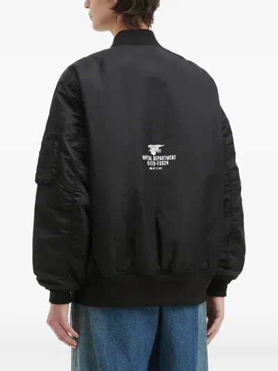 Fingercroxx Zip-up Bomber Jacket In Black