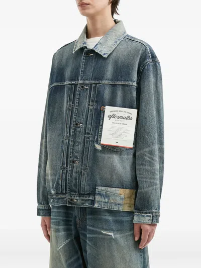 Aftermaths Logo-patch Denim Jacket In Blue