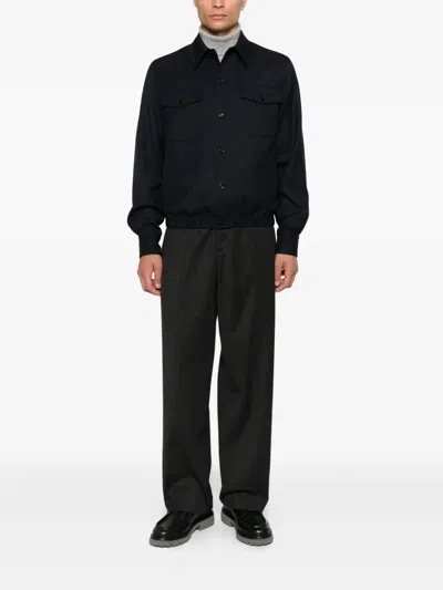 Nine In The Morning Relaxed-fit Black Trousers With Pleated Front Design In Black
