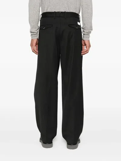 Nine In The Morning Relaxed-fit Black Trousers With Pleated Front Design In Black
