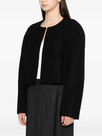 Low Classic Exaggerated-shoulder Jacket In Black