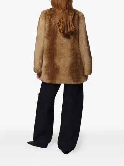 Apparis Petra Single-breasted Coat In Brown