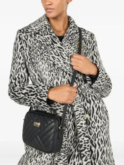 Roberto Cavalli Quilted Logo Shoulder Bag In Black