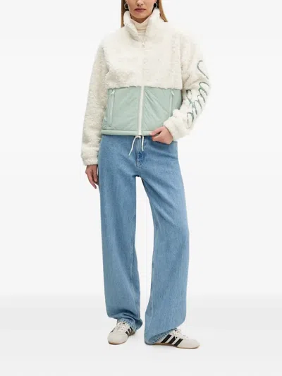 Hugo Boss Teddy Jacket With Embroidered Logo And Colour-blocking In White