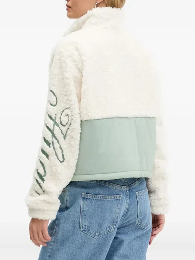 Hugo Boss Teddy Jacket With Embroidered Logo And Colour-blocking In White