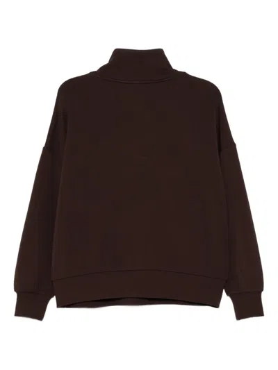 Varley Doublesoft Hawley Half-zip Sweatshirt In Brown