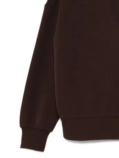 Varley Doublesoft Hawley Half-zip Sweatshirt In Brown