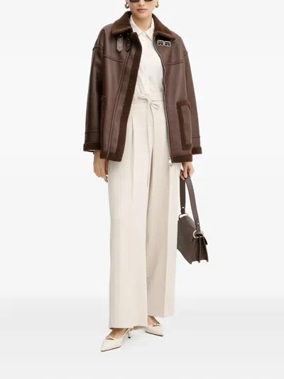 Silvian Heach Buckle-detail Jacket In Brown